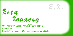 rita kovacsy business card
